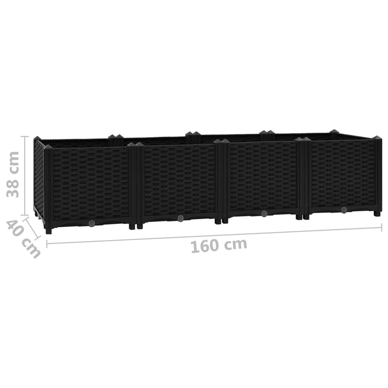 vidaXL Raised Bed 160x40x38 cm Polypropylene