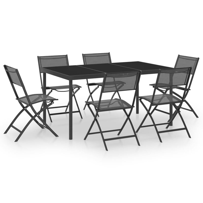 vidaXL 7 Piece Outdoor Dining Set Steel