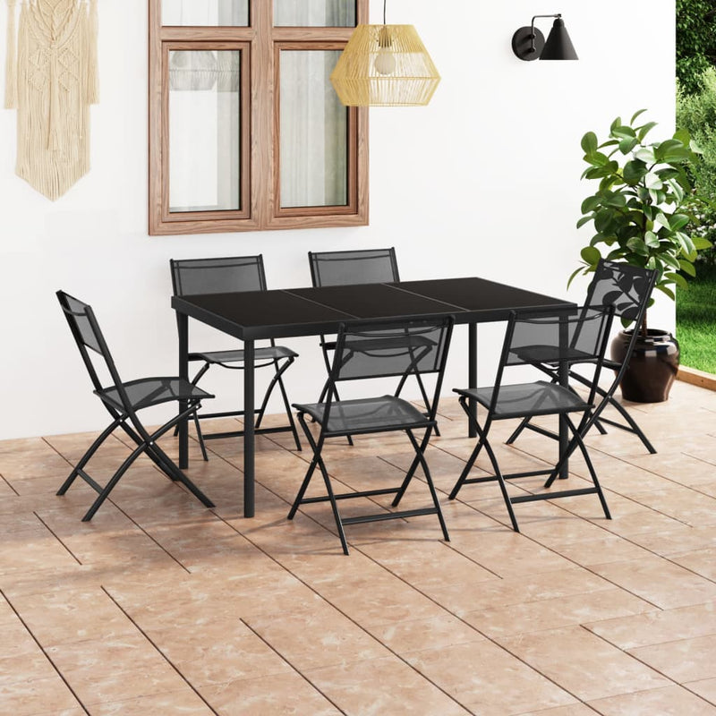 vidaXL 7 Piece Outdoor Dining Set Steel