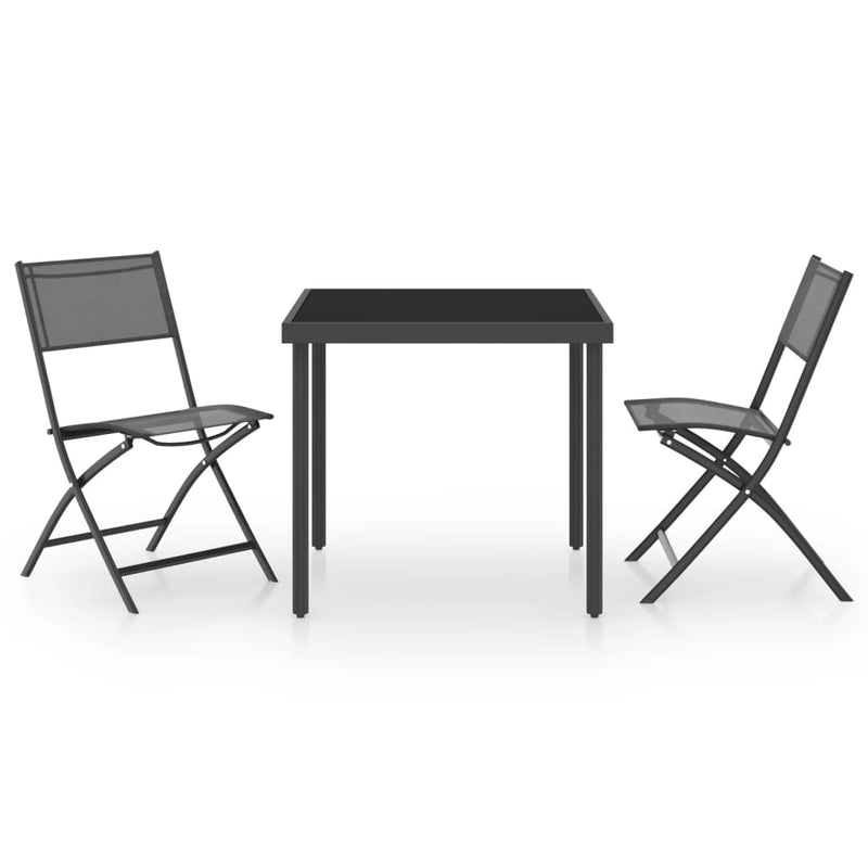 vidaXL 3 Piece Outdoor Dining Set Steel