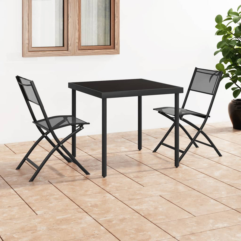 vidaXL 3 Piece Outdoor Dining Set Steel