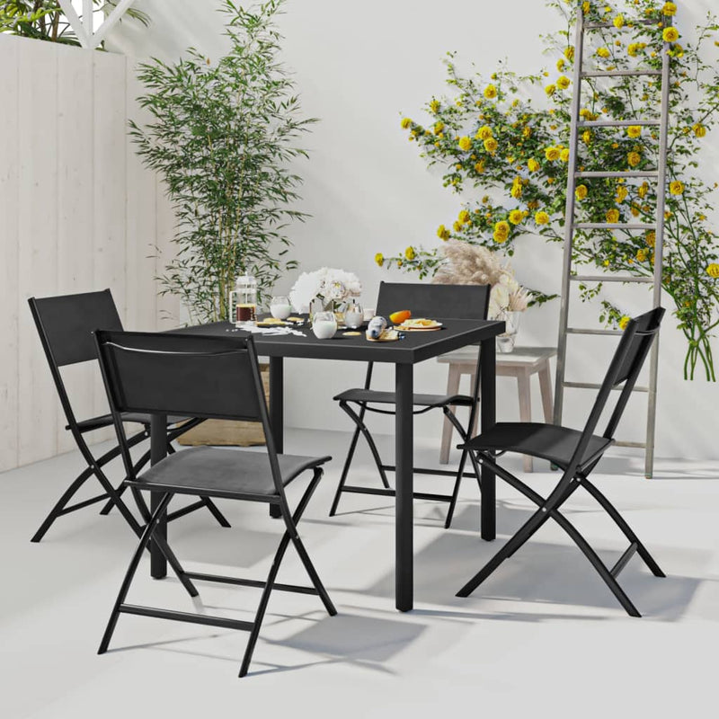 vidaXL 5 Piece Outdoor Dining Set Steel