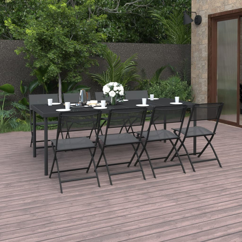 9 Piece Outdoor Dining Set Steel