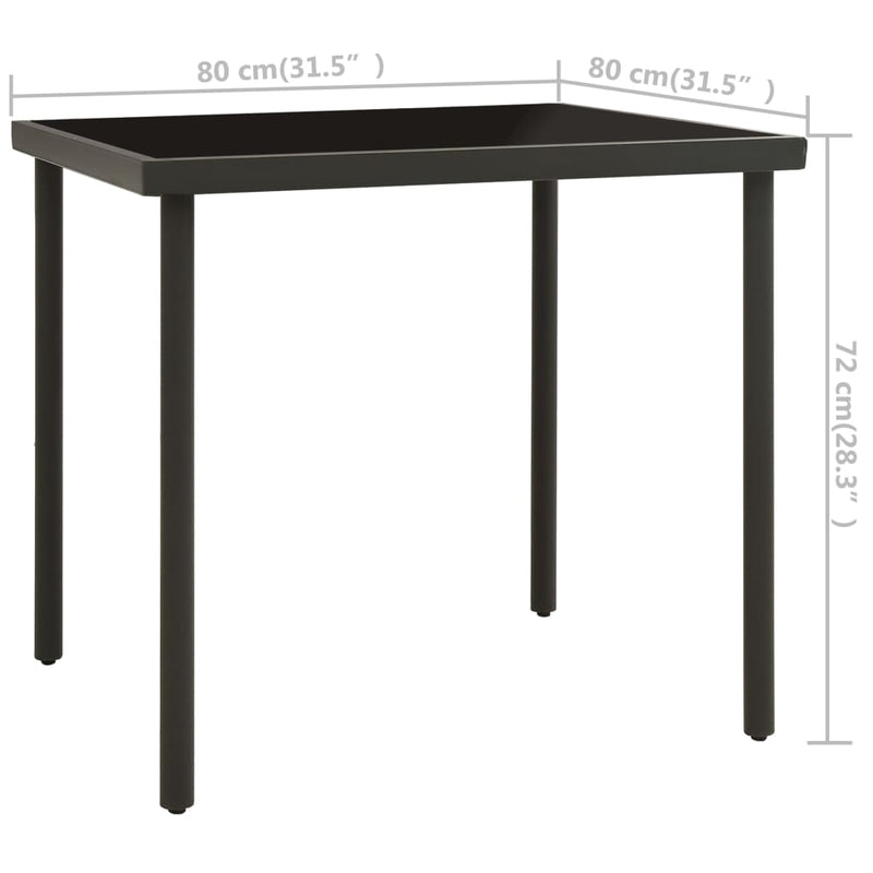 vidaXL 3 Piece Outdoor Dining Set Steel