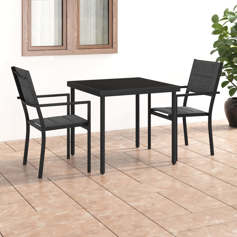 vidaXL 3 Piece Outdoor Dining Set Steel