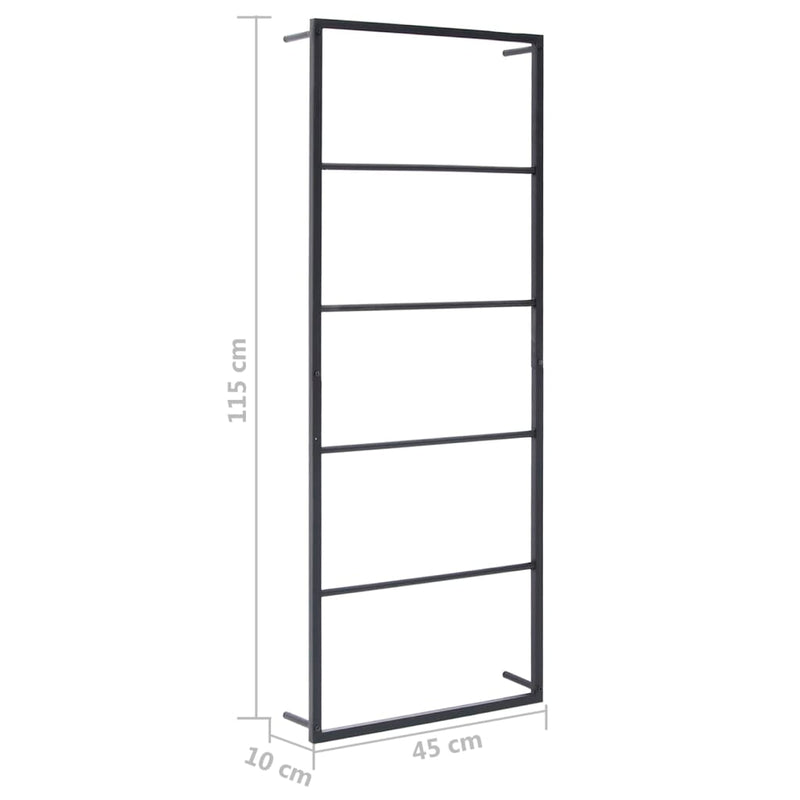 vidaXL Towel Rack Black 45x10x115 cm Steel