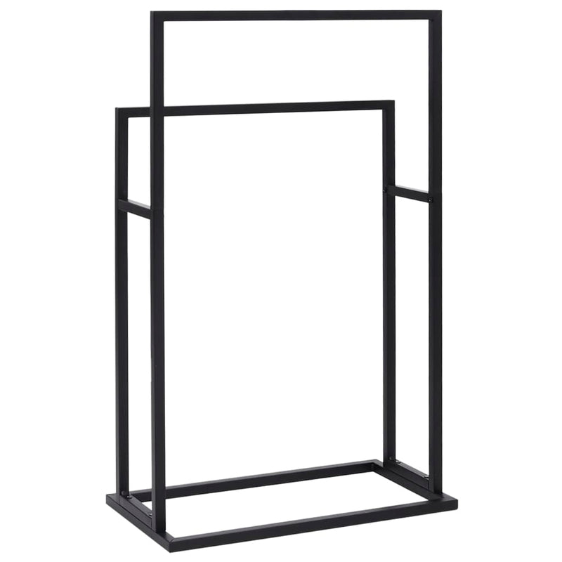 vidaXL Freestanding Towel Rack Black 48x24x78.5 cm Iron