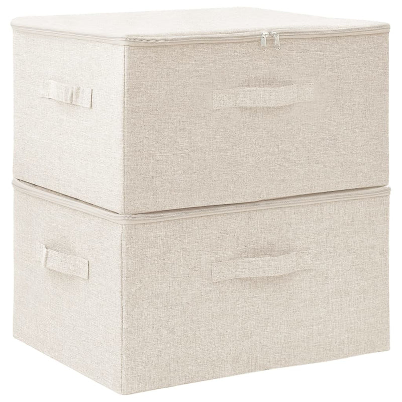 vidaXL Storage Boxes 2 pcs Fabric 43x34x23 cm Cream