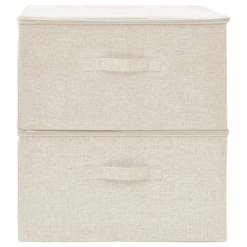 vidaXL Storage Boxes 2 pcs Fabric 43x34x23 cm Cream