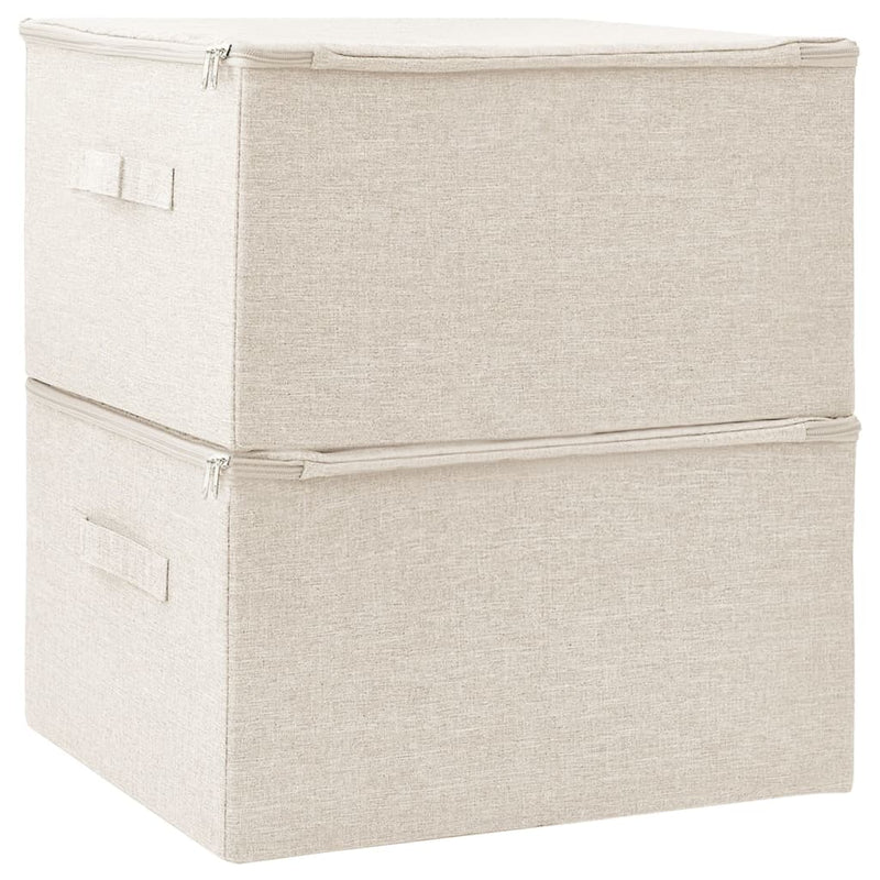 vidaXL Storage Boxes 2 pcs Fabric 43x34x23 cm Cream