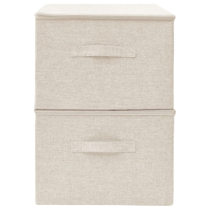 vidaXL Storage Boxes 2 pcs Fabric 43x34x23 cm Cream