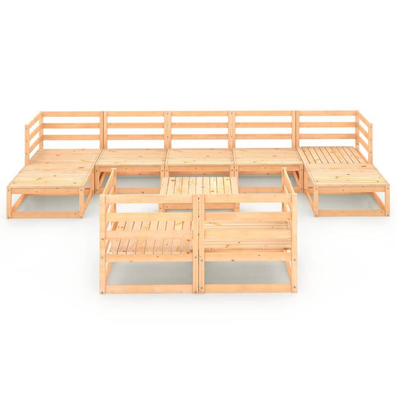 vidaXL 10 Piece Garden Lounge Set Solid Pinewood