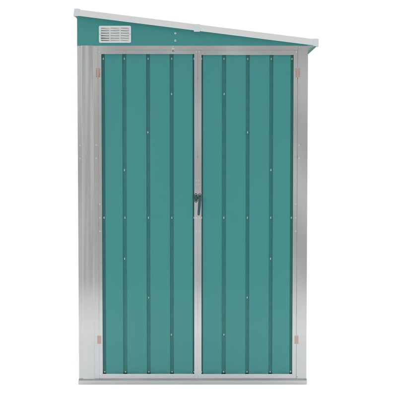 vidaXL Wall-mounted Garden Shed Green 118x194x178 cm Galvanised Steel