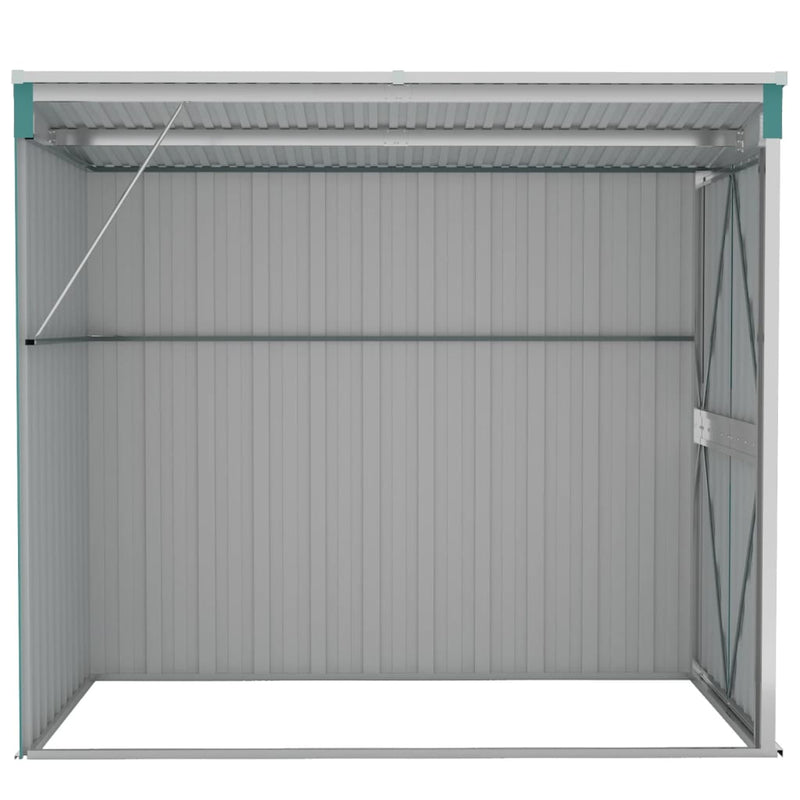 vidaXL Wall-mounted Garden Shed Green 118x194x178 cm Galvanised Steel