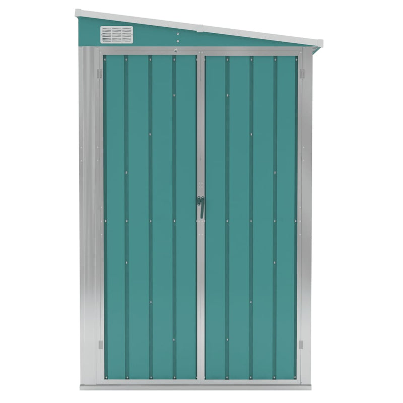 vidaXL Wall-mounted Garden Shed Green 118x288x178 cm Galvanised Steel