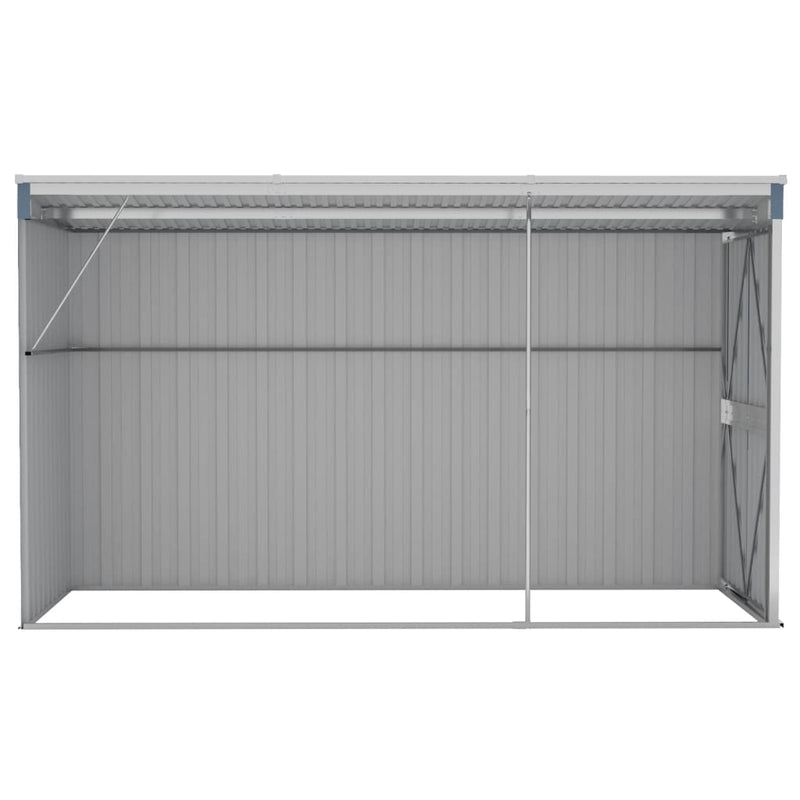 vidaXL Wall-mounted Garden Shed Grey 118x288x178 cm Galvanised Steel