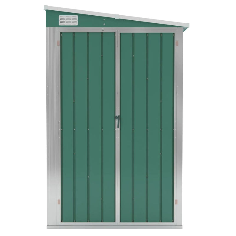 vidaXL Wall-mounted Garden Shed Green 118x382x178 cm Galvanised Steel