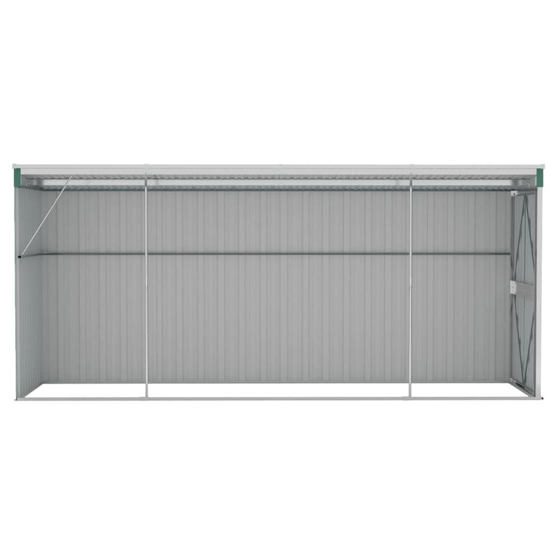 vidaXL Wall-mounted Garden Shed Green 118x382x178 cm Galvanised Steel