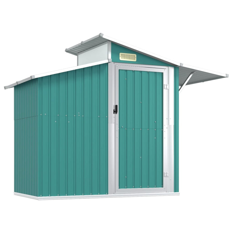 vidaXL Garden Shed Green 270x130x208.5 cm Galvanised Steel
