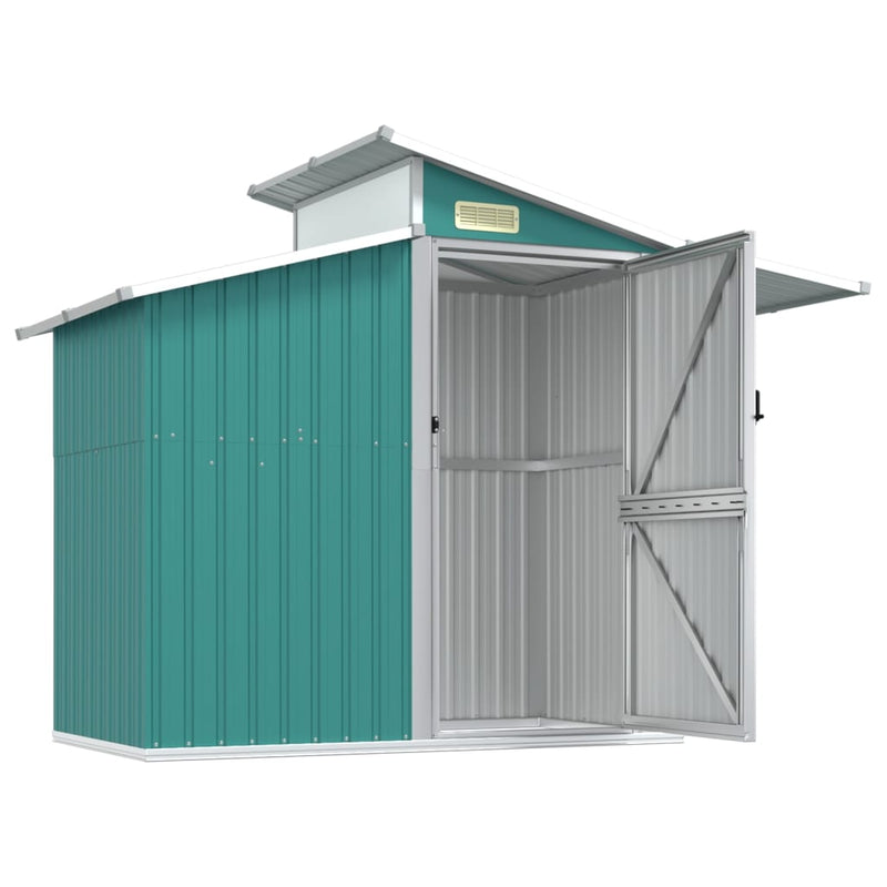 vidaXL Garden Shed Green 270x130x208.5 cm Galvanised Steel
