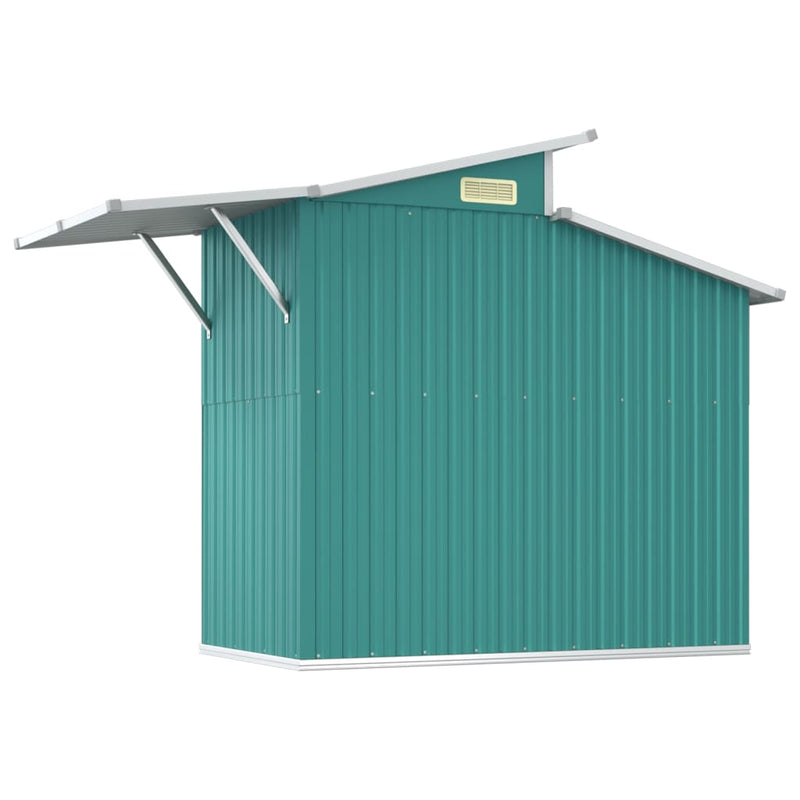 vidaXL Garden Shed Green 270x130x208.5 cm Galvanised Steel