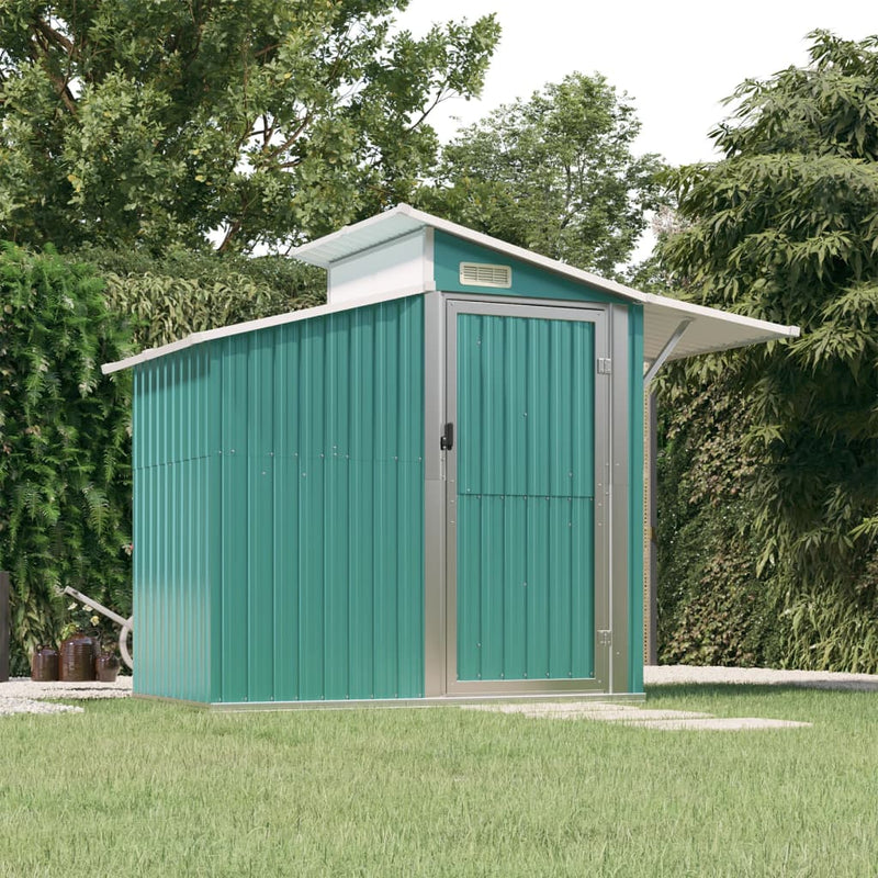 vidaXL Garden Shed Green 270x130x208.5 cm Galvanised Steel