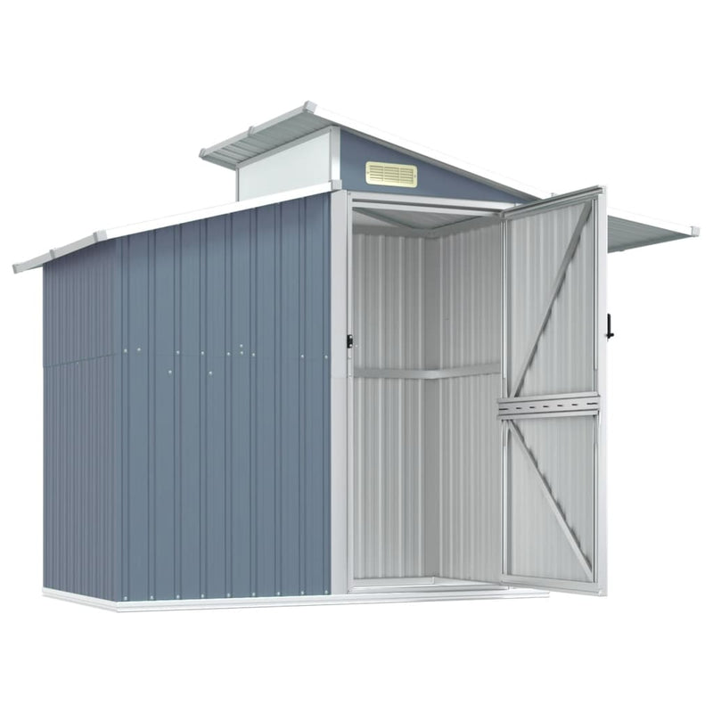 vidaXL Garden Shed Grey 270x130x208.5 cm Galvanised Steel