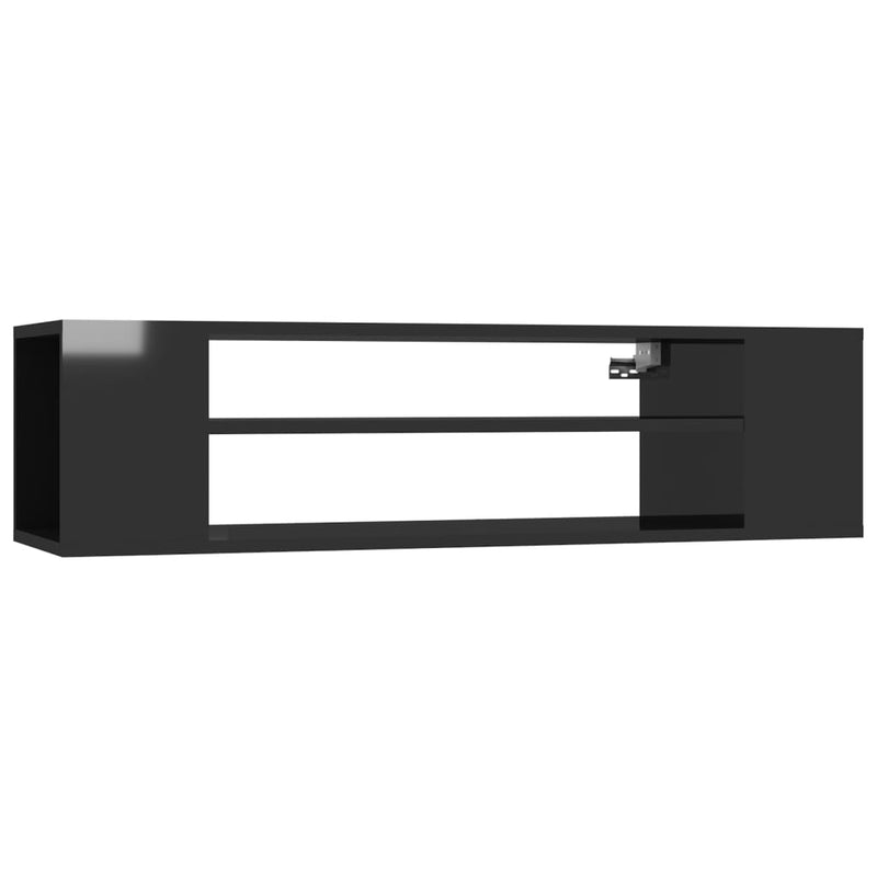 vidaXL Hanging TV Cabinet High Gloss Black 100x30x26.5 cm Engineered Wood
