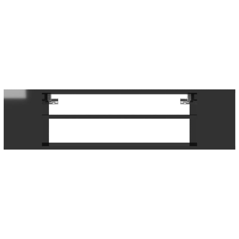 vidaXL Hanging TV Cabinet High Gloss Black 100x30x26.5 cm Engineered Wood