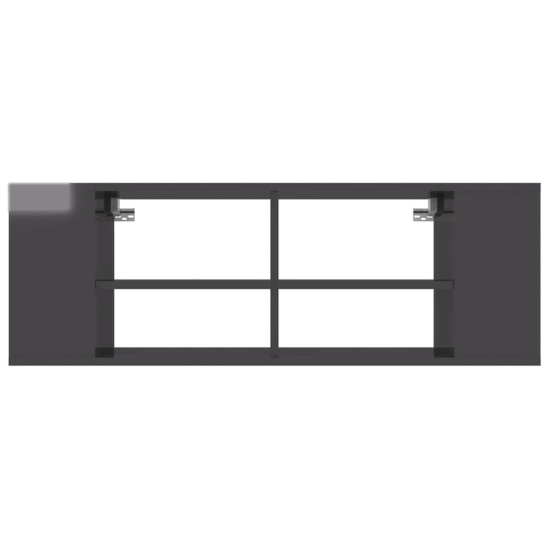 vidaXL Wall-Mounted TV Cabinet High Gloss Grey 102x35x35 cm Engineered Wood