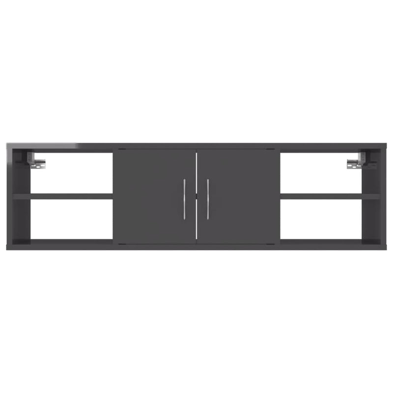 vidaXL Wall Shelf High Gloss Grey 102x30x29 cm Engineered Wood