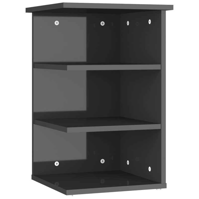 vidaXL Side Cabinet High Gloss Grey 35x35x55 cm Engineered Wood