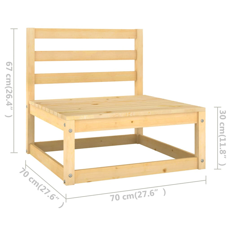 vidaXL Garden Middle Sofas with Cushions 2 pcs Solid Pinewood