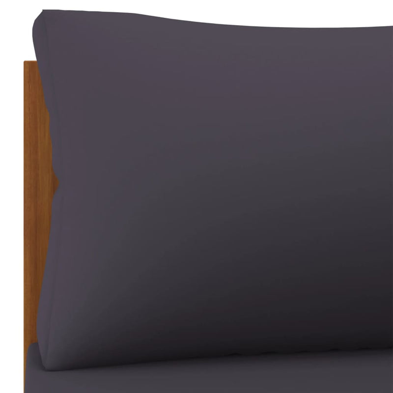 vidaXL Corner Sofas 2 pcs with Dark Grey Cushions Solid Acacia Wood