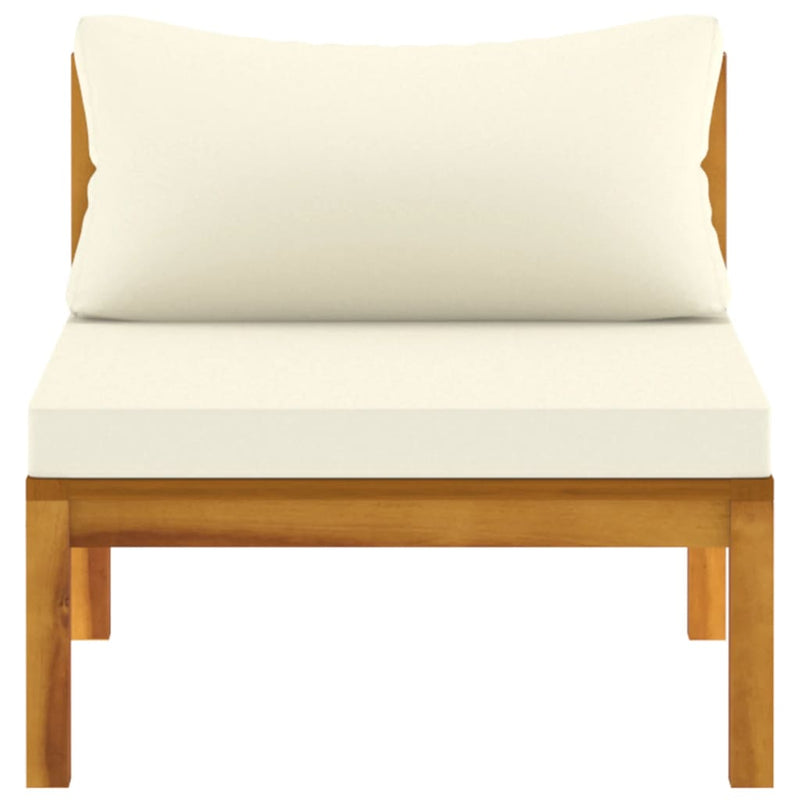 vidaXL 2 Piece Garden Sofa Set with Cream White Cushions Acacia Wood