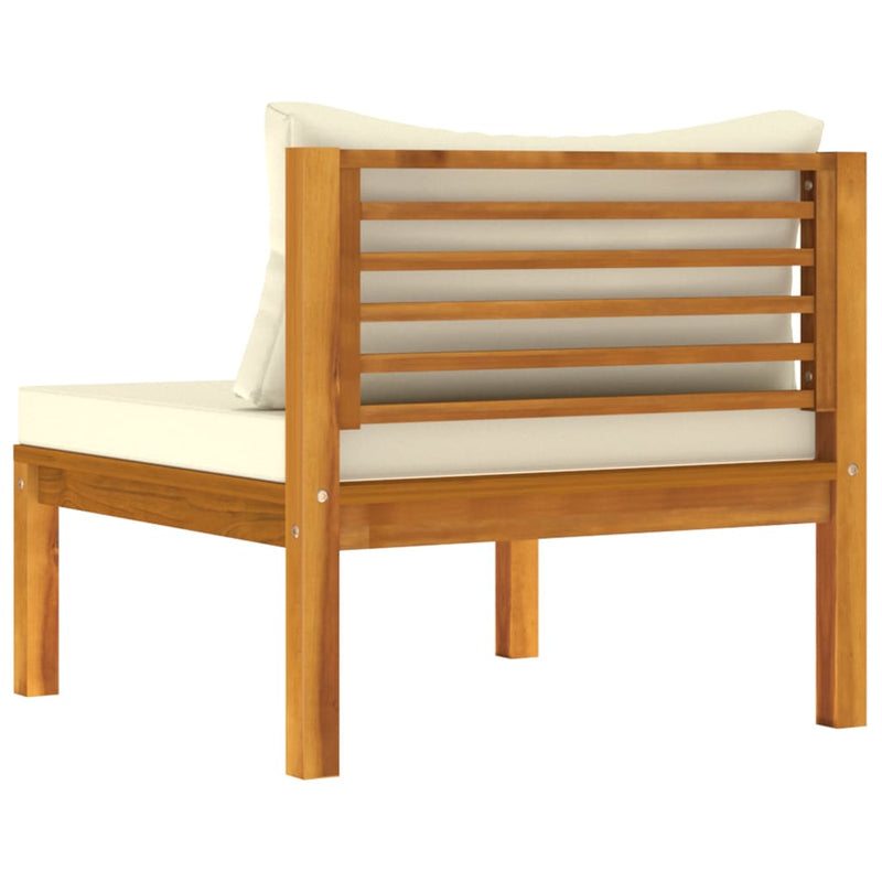 vidaXL 2 Piece Garden Sofa Set with Cream White Cushions Acacia Wood