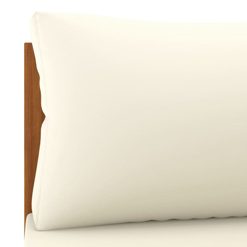 vidaXL 2 Piece Garden Sofa Set with Cream White Cushions Acacia Wood