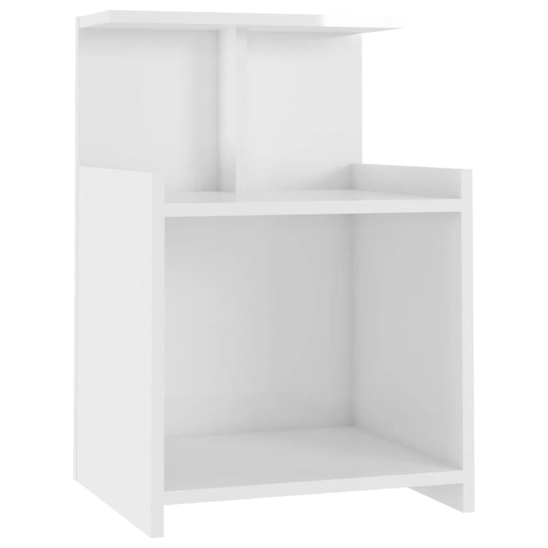 vidaXL Bed Cabinets 2 pcs High Gloss White 40x35x60 cm Engineered Wood