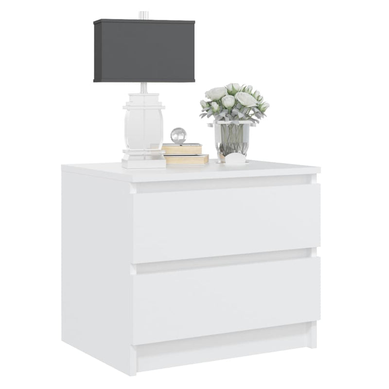 vidaXL Bed Cabinet White 50x39x43.5 cm Engineered Wood