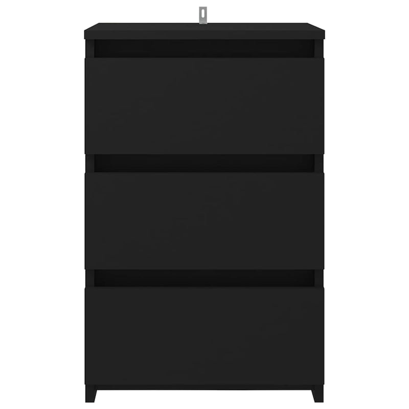 vidaXL Bed Cabinets 2 pcs Black 40x35x62.5 cm Engineered Wood