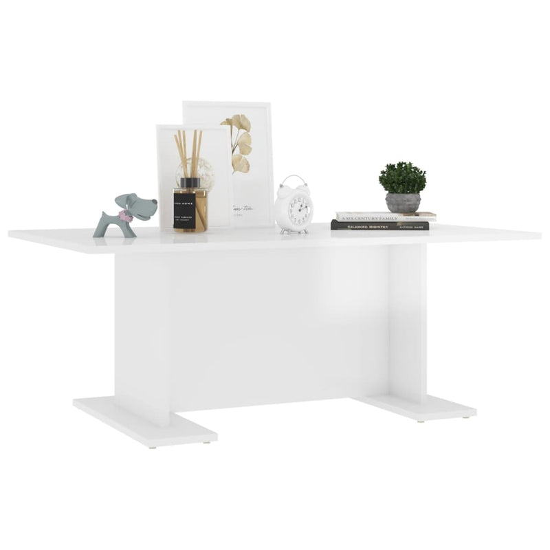 vidaXL Coffee Table High Gloss White 103.5x60x40 cm Engineered Wood
