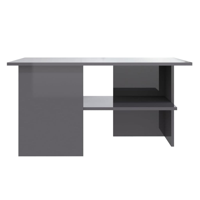 vidaXL Coffee Table High Gloss Grey 90x60x46.5 cm Engineered Wood