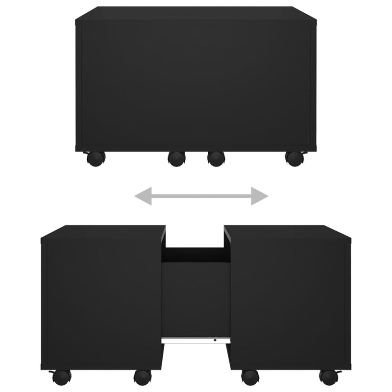 vidaXL Coffee Table Black 60x60x38 cm Engineered Wood