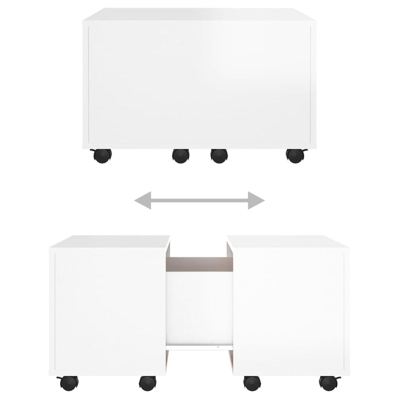 vidaXL Coffee Table High Gloss White 60x60x38 cm Engineered Wood