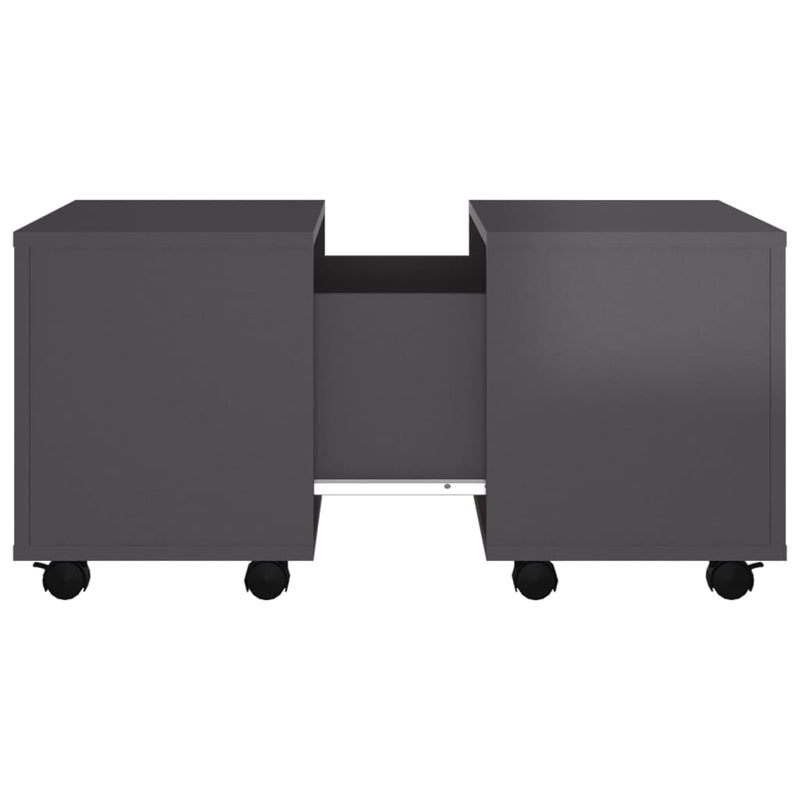 vidaXL Coffee Table High Gloss Grey 60x60x38 cm Engineered Wood