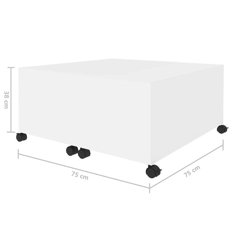 vidaXL Coffee Table White 75x75x38 cm Engineered Wood