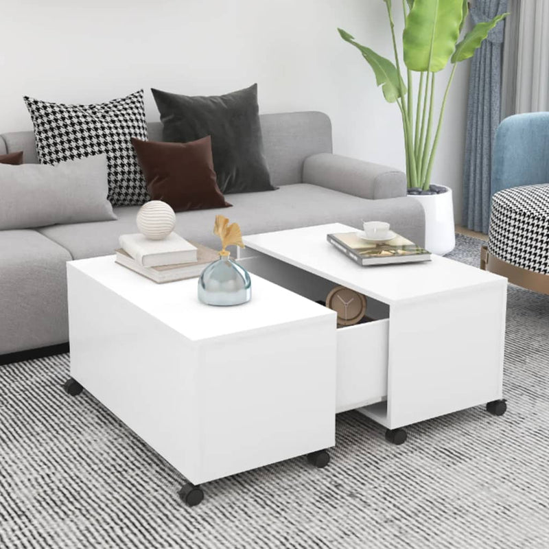 vidaXL Coffee Table White 75x75x38 cm Engineered Wood
