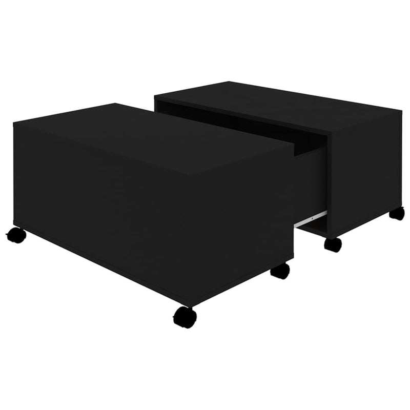 vidaXL Coffee Table Black 75x75x38 cm Engineered Wood