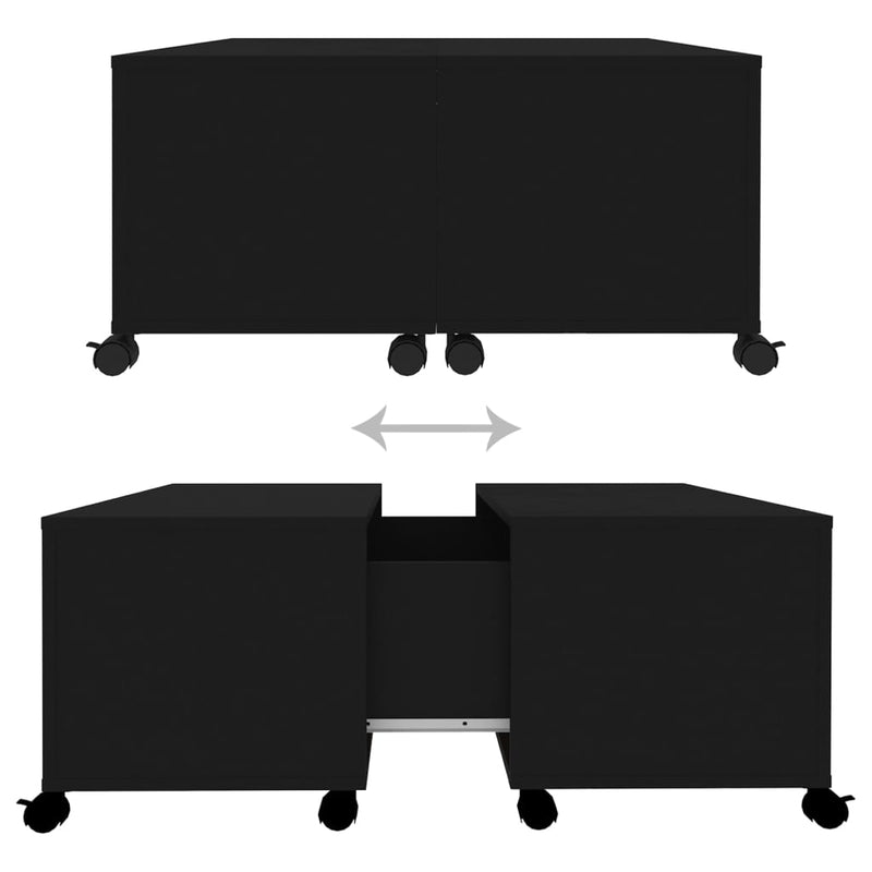 vidaXL Coffee Table Black 75x75x38 cm Engineered Wood