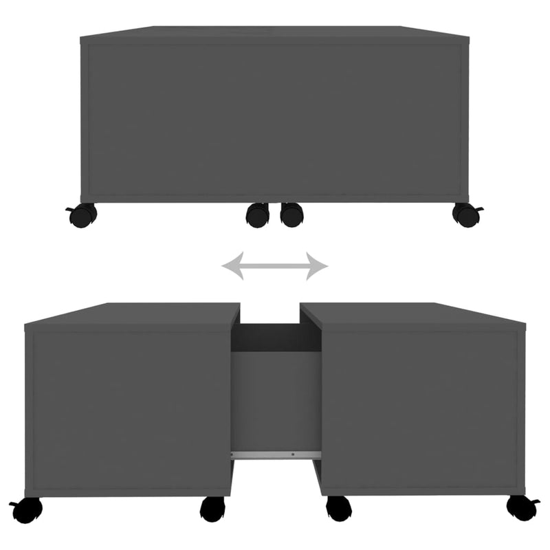 vidaXL Coffee Table Grey 75x75x38 cm Engineered Wood